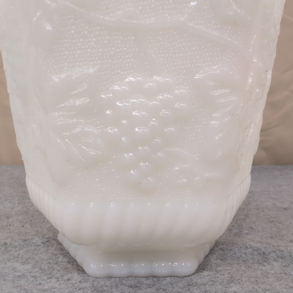 Fire-King Milk Glass Harvest Grape Hexagonal Planter White VTG Anchor Hocking - Picture 3 of 9